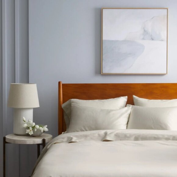 NWT QUINCE Luxury Organic Sateen Duvet Cover Shams Sand Full/Queen SOLD OUT Q21 - Picture 4 of 9